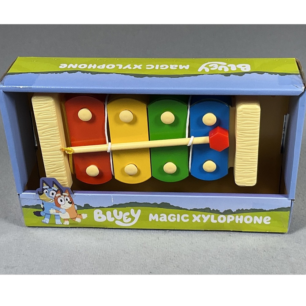 Bluey Magic Xylophone Wooden Musical Toy 4 Keys Mallet Kidz Toyz BBC New